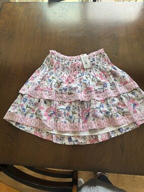 Vineyard Vines Pink & White Floral Tiered Skirt